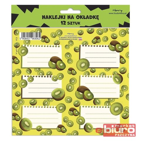 NAKLEJKI NA OKŁADKĘ 2 KIWI 12SZT HENRY
