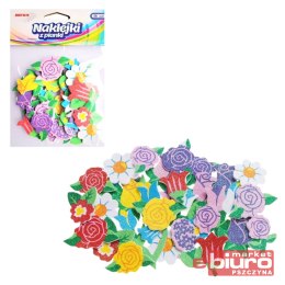 NAKLEJKI Z PIANKI PVC59 KWIATKI BROKAT BREWIS