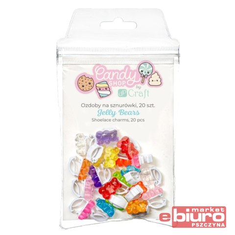 OZDOBY NA SZNURÓWKI 20 SZT JELLY BEARS DP CRAFT
