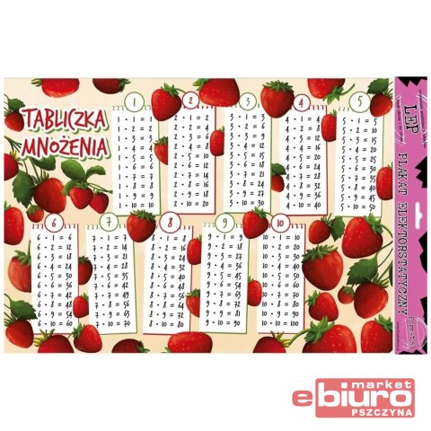 PLAKAT ELEKTROSTATYCZNY TABLICZKA MNOŻENIA TRUSKAW
