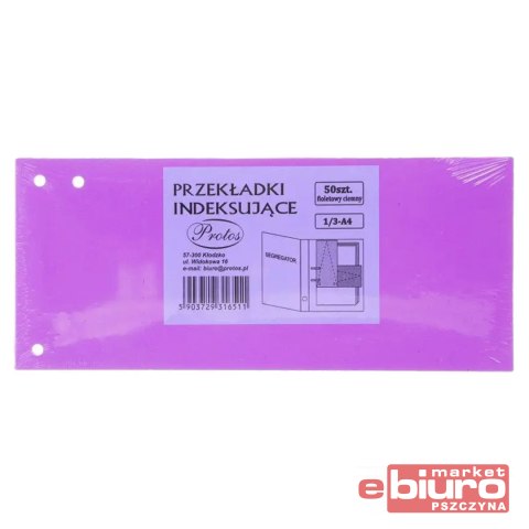 PRZEKŁADKI INDEKSUJĄCE 50SZT 1/3 A-4 C. FIOLETOWE