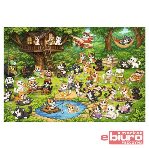 PUZZLE 100 RODZINA TREFLIKÓW KOCI ŚWIAT 16587 TREF