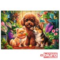 PUZZLE 600 FLAMINGO BY TREFL PSY W ORANŻERII 12205