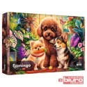 PUZZLE 600 FLAMINGO BY TREFL PSY W ORANŻERII 12205