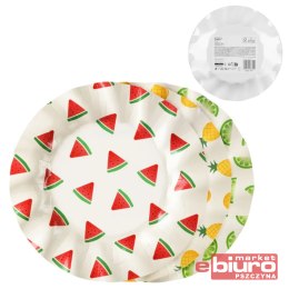 TALERZYKI OWOCE 20.5CM MIX A'6 PARTYDECO