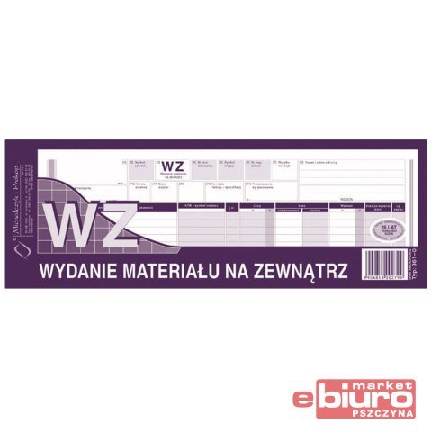 WZ WYDANIE MATERIAŁÓW NA ZEWNĄTRZ 1/2 A4 361-0