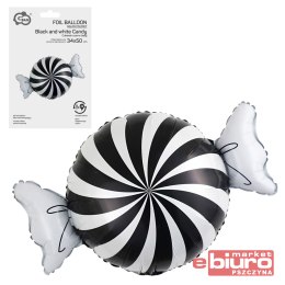 BALON FOLIOWY CUKIEREK CZARNO-BIAŁY 34X50CM GODAN