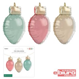 BALON FOLIOWY LAMPKI CHOINKOWE ZIEL-CZER-ZŁ A'3