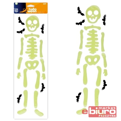 NAKLEJKA HALLOWEEN SZKIELET ŚWIECACY 1042925 MFP