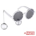 OKULARY KULE DISCO SREBRNY PARTYDECO