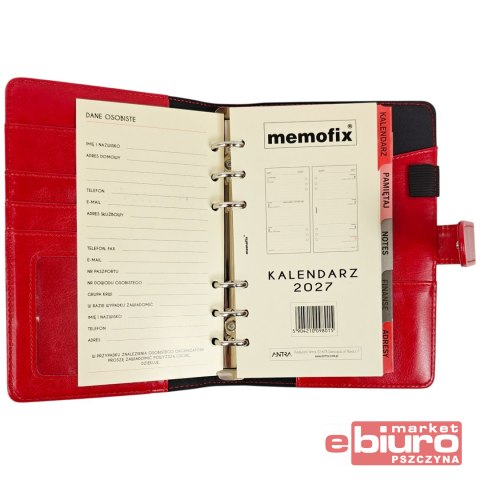 ORGANIZER MEMOFIX B6 ST CZERWONY ANTRA