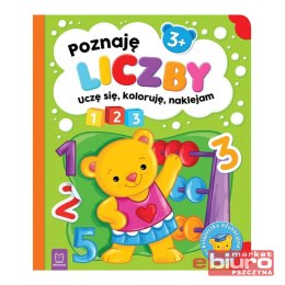 POZNAJĘ LICZBY. UCZĘ SIĘ,KOLORUJĘ,NAKLEJAM. 3+