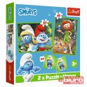 PUZZLE 2W1 + MEMOS WESOŁE ZABAWY SMERFÓW 93656