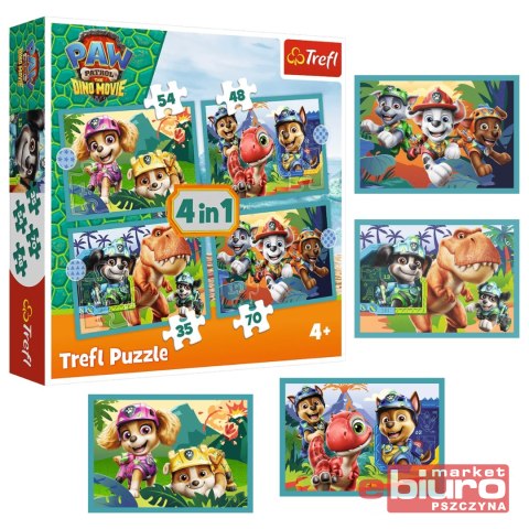 PUZZLE 4W1 - HISTORIE Z WYSPY DINOZAURÓW 34687 TRE