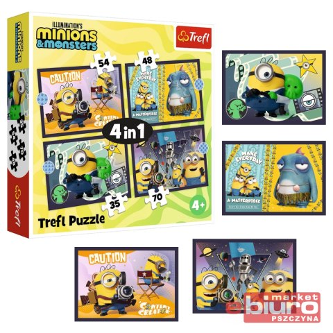 PUZZLE 4W1 - NOWE PRZYGODY MINIONKÓW 34698 TREFL
