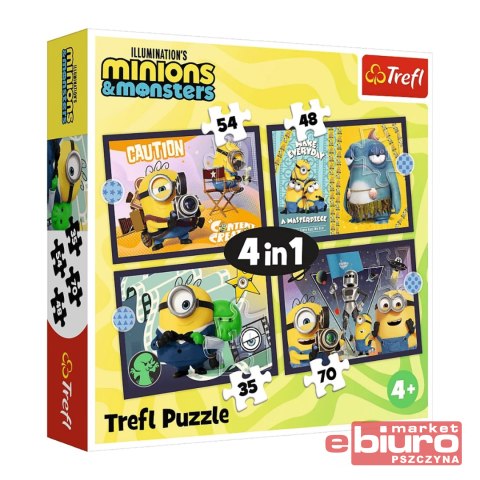 PUZZLE 4W1 - NOWE PRZYGODY MINIONKÓW 34698 TREFL