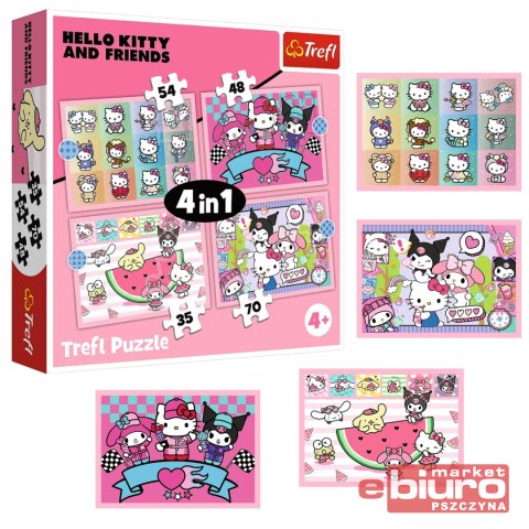 PUZZLE 4W1 SŁODKIE PRZYGODY SANRIO HELLO KITTY TRE