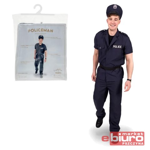 STRÓJ POLICJANT GRANATOWY ROZMIAR L PARTYDECO