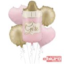 BALONY FOLIOWE BUTELKA GIRL RÓŻOWA A'5 PARTYDECO