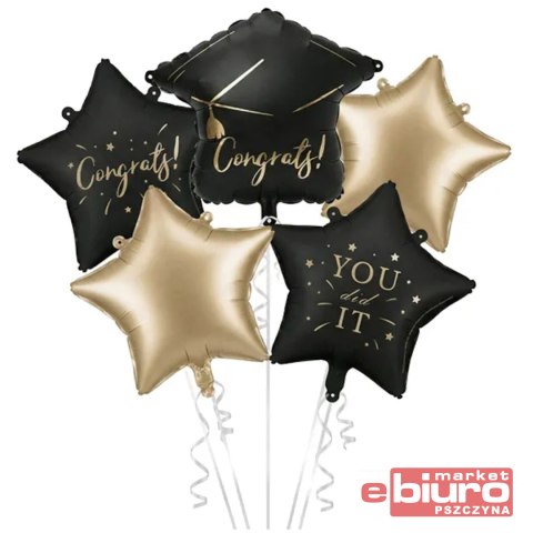 BALONY FOLIOWE CONGRATS YOU DID IT 5szt. PARTYDECO