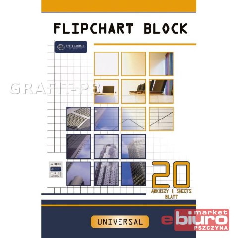 BLOK DO FLIPCHARTA A'20 GŁADKI INTERDRUK 640X1000