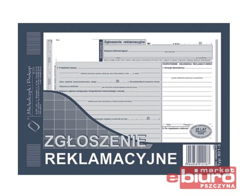 ZGŁOSZENIE REKLAMACYJNE (2K) 601-3