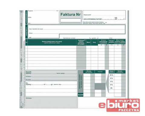 FAKTURA WZÓR UPROSZCZONY BRUTTO 2/3 A4 122-2-E