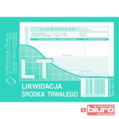 LIKWIDACJA ŚRODKA TRWAŁEGO LT 421-5