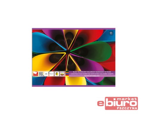 BLOK TECHNICZNY KOLOR A5 BARWIONY W MASIE 20 KARTE