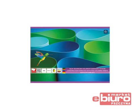 BLOK TECHNICZNY KOLOR A5 BARWIONY W MASIE 20 KARTE