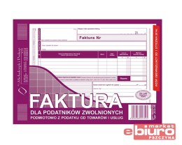 FAKTURA DLA PODATNIKÓW ZWOLNIONYCH A5 203-3E