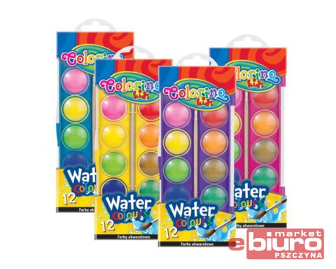 FARBY AKWARELOWE MAŁA PASTYLKA 12 KOLORÓW NEON