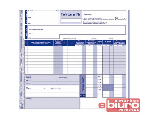 FAKTURA VAT 2/3 A4(PEŁNA ORYG. +2K.) 102-XE