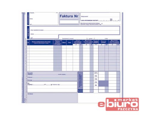 FAKTURA VAT 2/3 A4 WIELOKOPIA 100-2-E