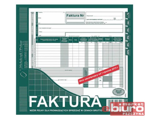 FAKTURA WZÓR PEŁNY 2/3 A4 BRUTTO 142-2E