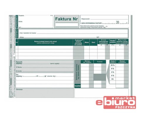 FAKTURA WZÓR UPROSZCZONY BRUTTO A5 123-3E