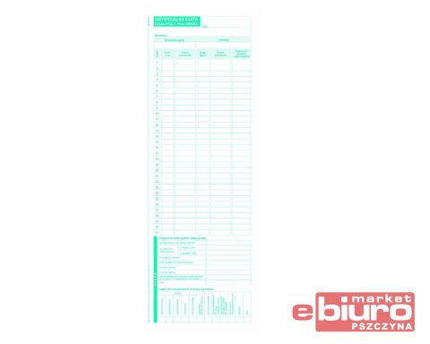 INDYWIDUALNA KARTA CZASU PRACY PRACOWNIKA 531-0