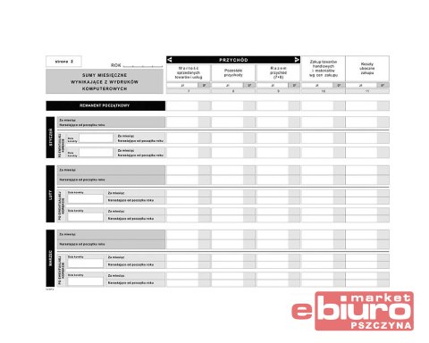 PODATKOWA KSIĘGA PRZYCHODÓW I ROZCHODÓW A-4 K-5U