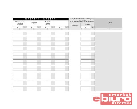 PODATKOWA KSIĘGA PRZYCHODÓW I ROZCHODÓW A-4 K-5U