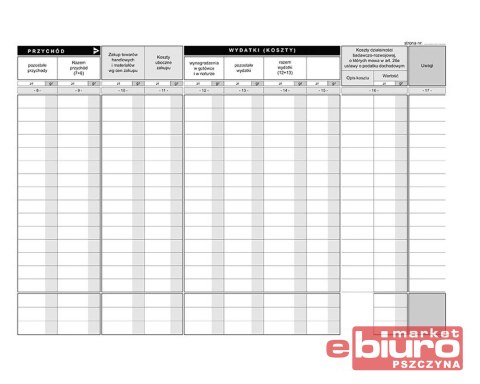 PODATKOWA KSIĘGA PRZYCHODÓW I ROZCHODÓW A4 K-2u