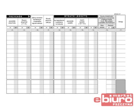 PODATKOWA KSIĘGA PRZYCHODÓW I ROZCHODÓW A5 K-3U