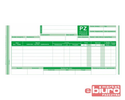 PZ PRZYJĘCIE MATERIAŁÓW Z ZEWNĄTRZ 352-8