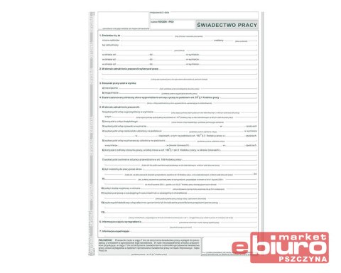 ŚWIADECTWO PRACY A4 501-1
