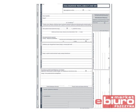 ZR ZGŁOSZENIE REKLAMACYJNE (2KOPIE) 601-1