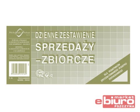 DZIENNE ZESTAWIENIE SPRZEDAŻY 1/3 A4 R-4h