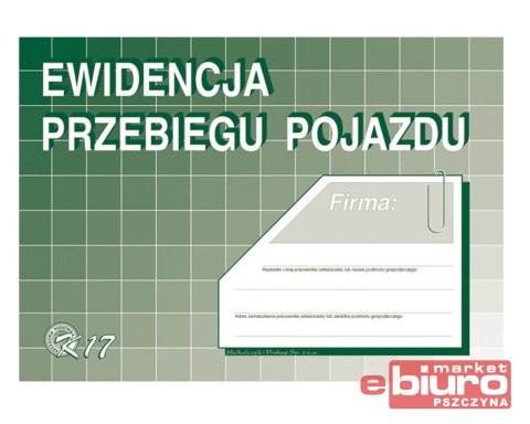 EWIDENCJA PRZEBIEGU POJAZDU BEZ KOSZTÓW K17