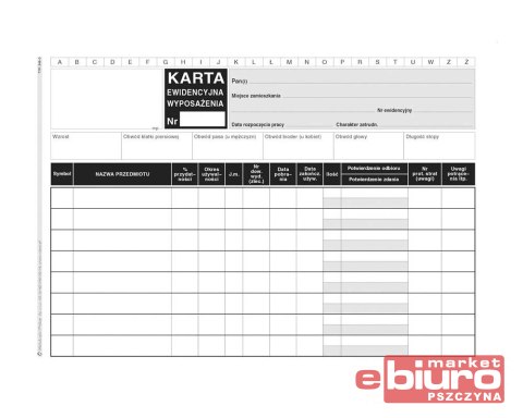 KARTA EWIDENCYJNA WYPOSAŻENIA 346-3