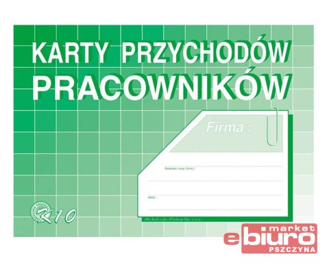 KARTA PRZYCHODÓW PRACOWNIKÓW K10