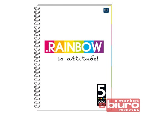 KOŁOZESZYT B5 100 KARTEK KRATKA 5 KOLOROWY REGISTR