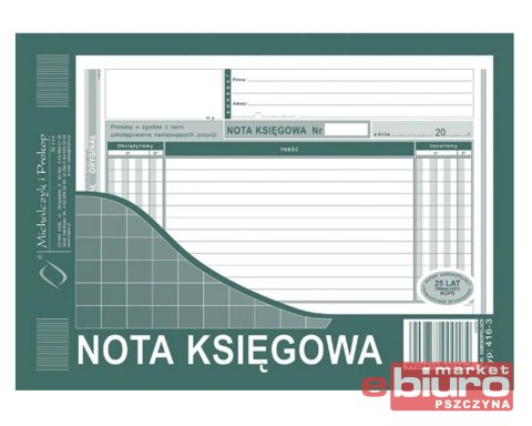 NOTA KSIĘGOWA A-5 416-3